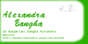 alexandra bangha business card